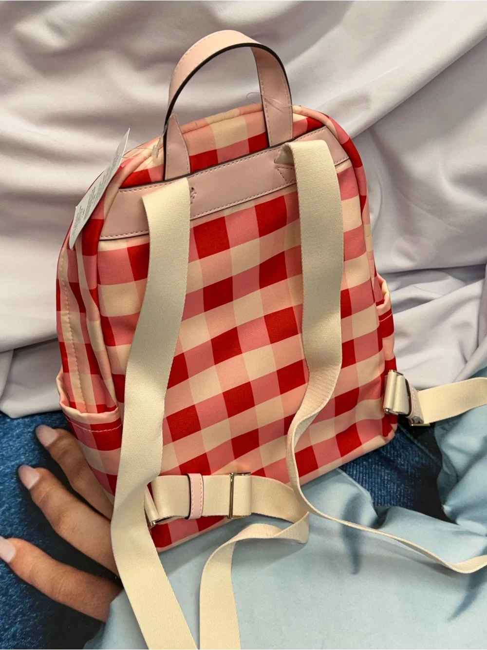 (new+tag) Kate Spade Chelsea Medium Backpack Pink Multi Gingham